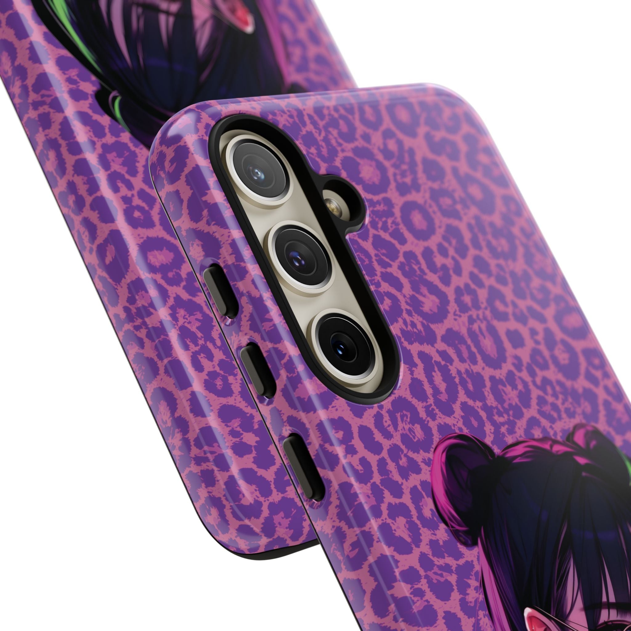 Purple Pink Leopard Kz iPhone, Galaxy and Google Tough Cases