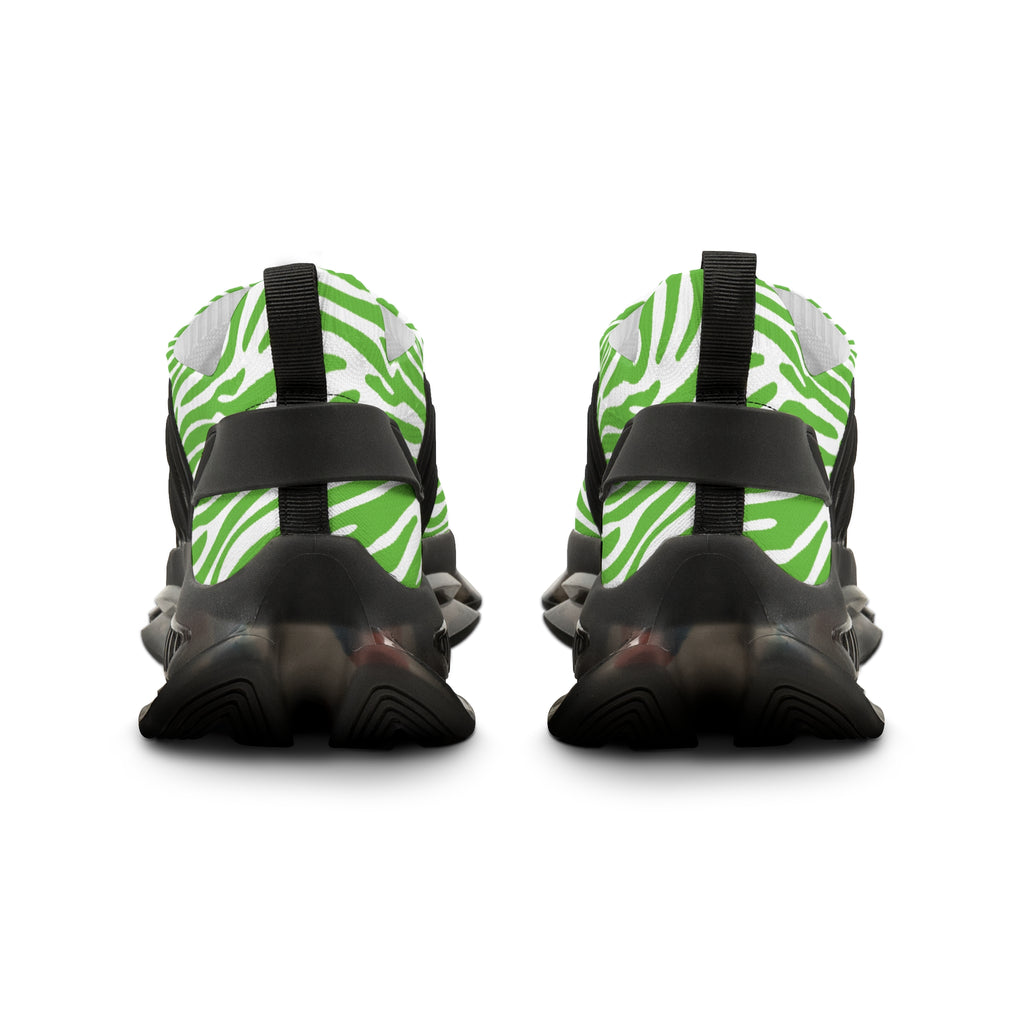 Neon Green Zebra Men's Mesh Sneakers
