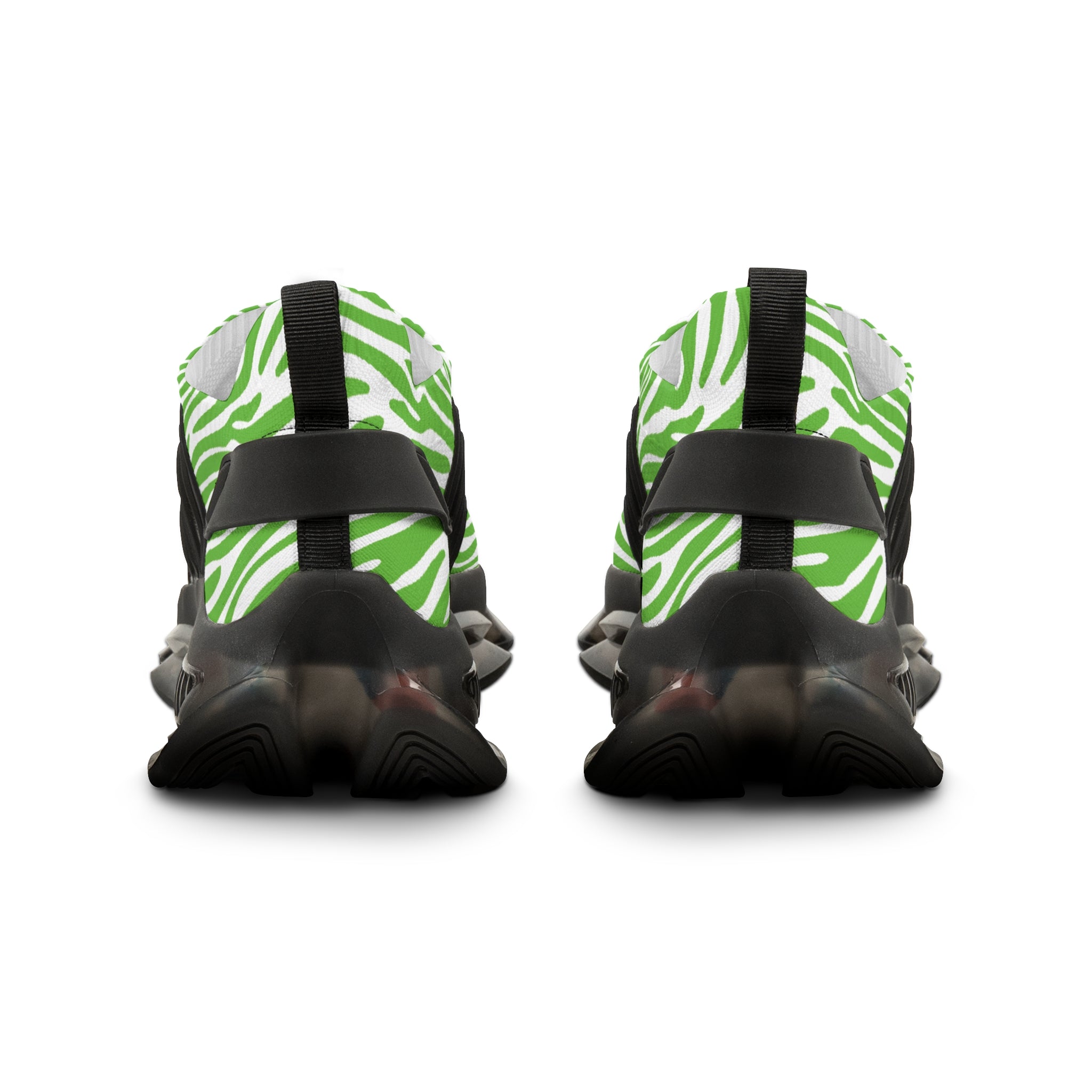 Neon Green Zebra Men's Mesh Sneakers
