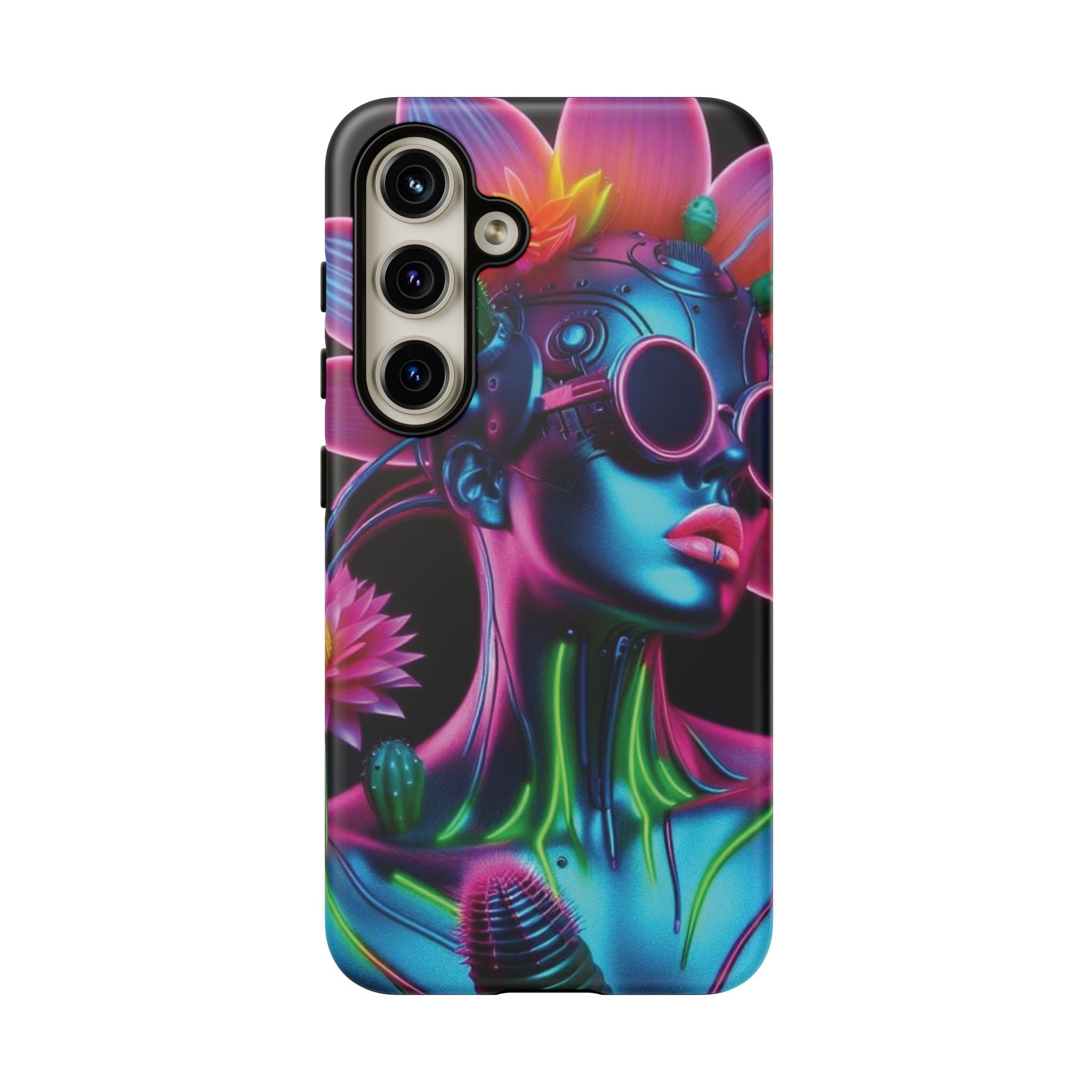 Neon Androgen Cactus Flower Tough Phone Case for iPhone, Galaxy, or Google Pixel