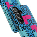 LOVE Blue Leopard 80s Vibe Tough Case for iPhone, Galaxy, or Google Pixel