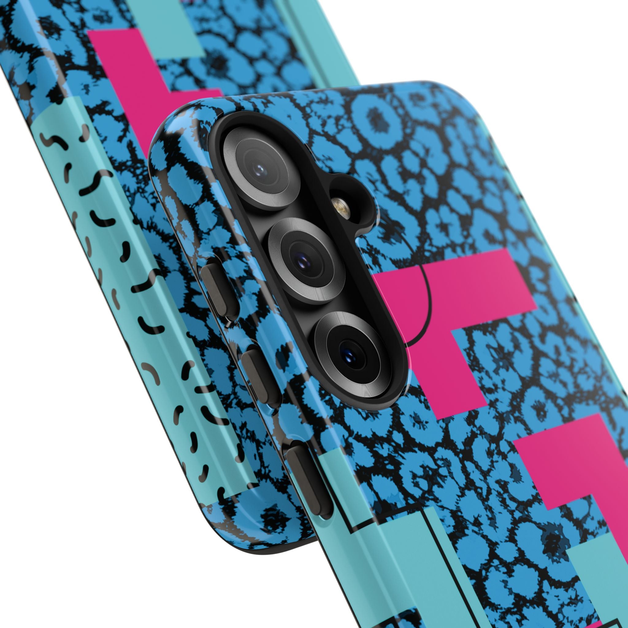 LOVE Blue Leopard 80s Vibe Tough Case for iPhone, Galaxy, or Google Pixel