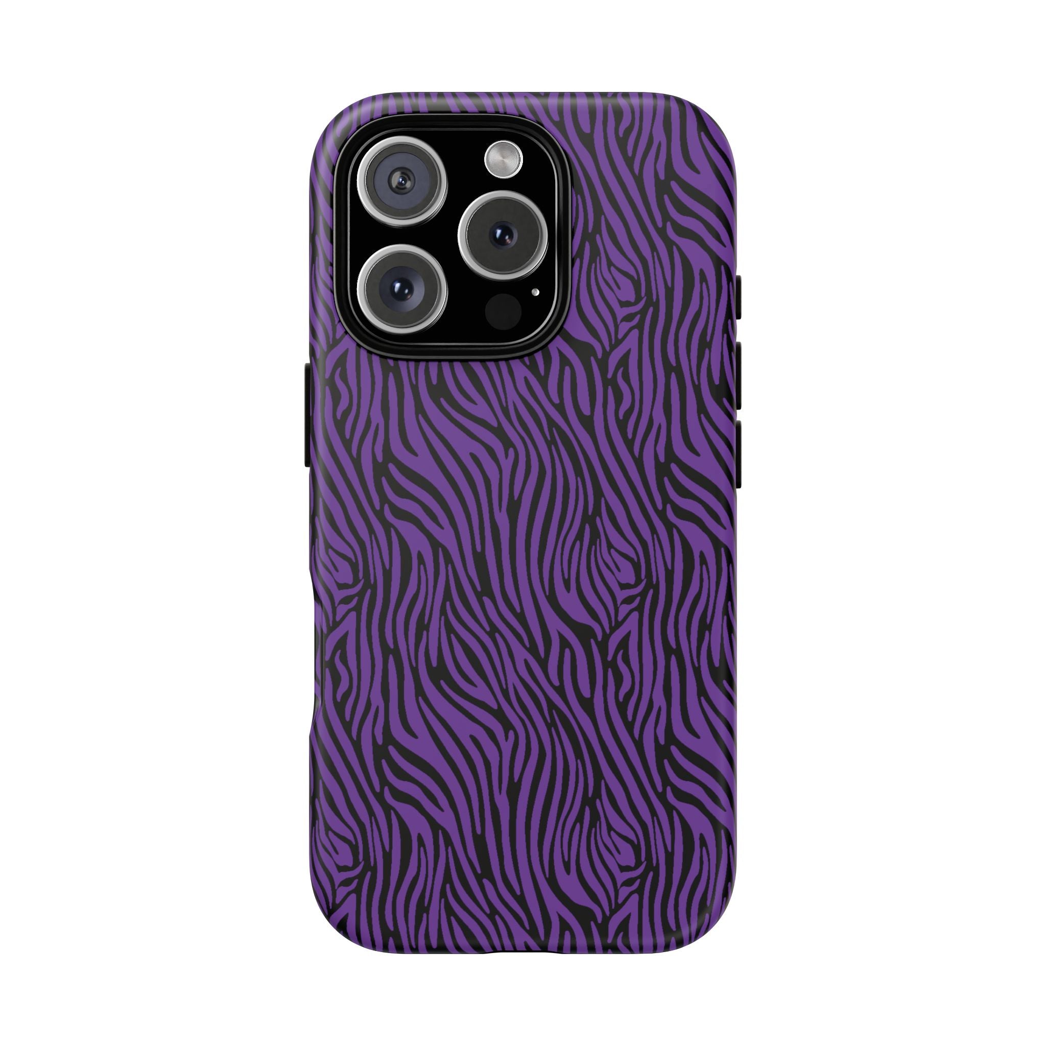 Purple Zebra Tough Phone Case for iPhone, Galaxy, or Google Pixel
