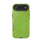 Neon Green Gold Leopard Tough Phone Case iPhone, Galaxy, or Google Pixel