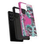 Neon Pink Skeleton Tough Phone Case for iPhone, Galaxy and Google Pixel