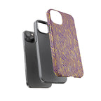 Vibrant Purple Gold Zebra Tough Phone Case iPhone, Galaxy, or Google Pixel