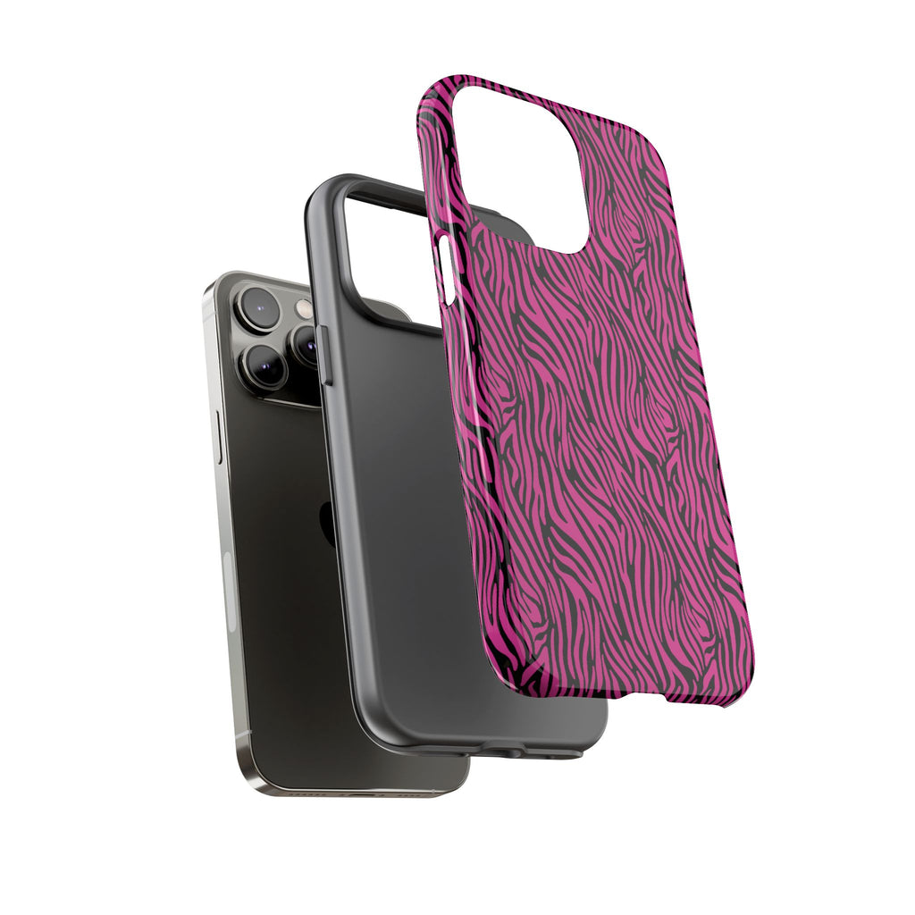 Pink Zebra Tough Phone Case for iPhone, Galaxy, or Google Pixel