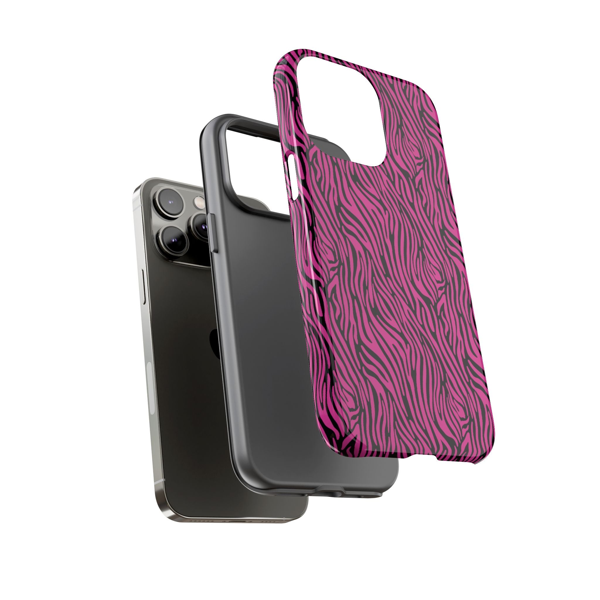 Pink Zebra Tough Phone Case for iPhone, Galaxy, or Google Pixel