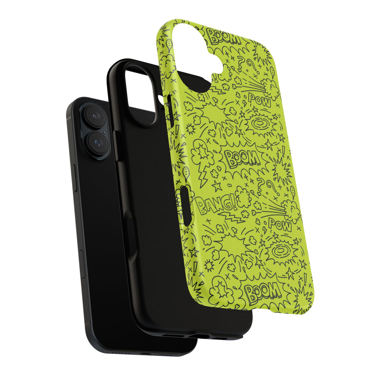 Neon Lime Wow Tough Case for iPhone, Galaxy, or Google Pixel