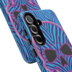 Neon Zebra Skull Tough Phone Case for iPhone, Galaxy, or Google Pixel