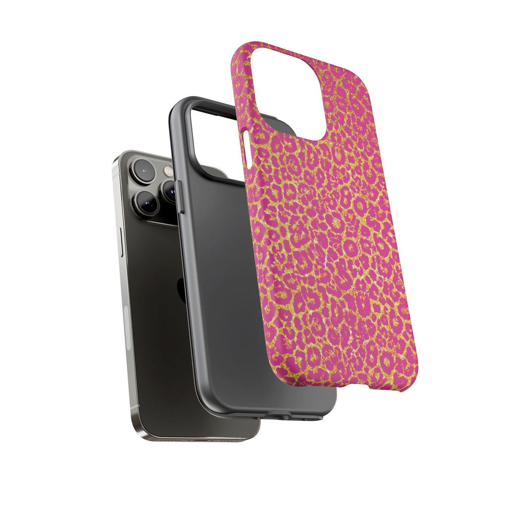 Pink Gold Leopard Tough Case for iPhone, Galaxy, or Google Pixel