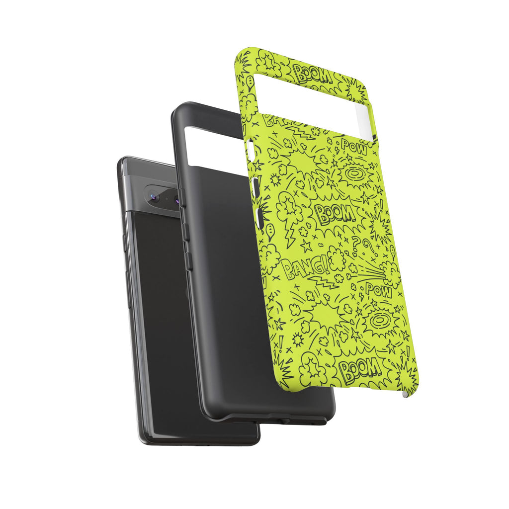 Neon Lime Wow Tough Case for iPhone, Galaxy, or Google Pixel