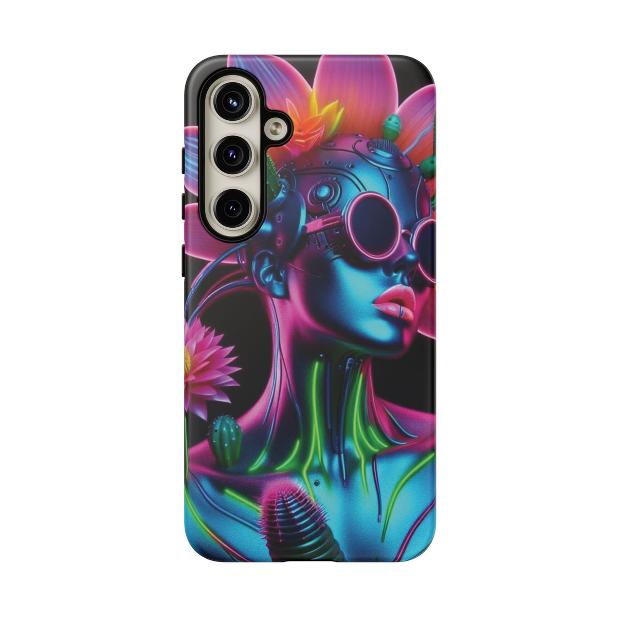Neon Androgen Cactus Flower Tough Phone Case for iPhone, Galaxy, or Google Pixel