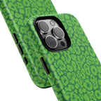 Neon Green Leopard Tough Phone Case for iPhone, Galaxy, or Google Pixel