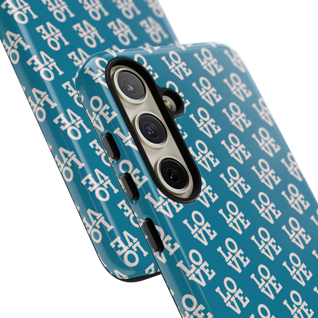 LOVE Teal Green Tough Phone Case iPhone, Galaxy, or Google Pixel