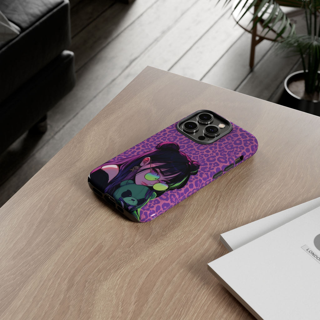 Purple Pink Leopard Kz iPhone, Galaxy and Google Tough Cases