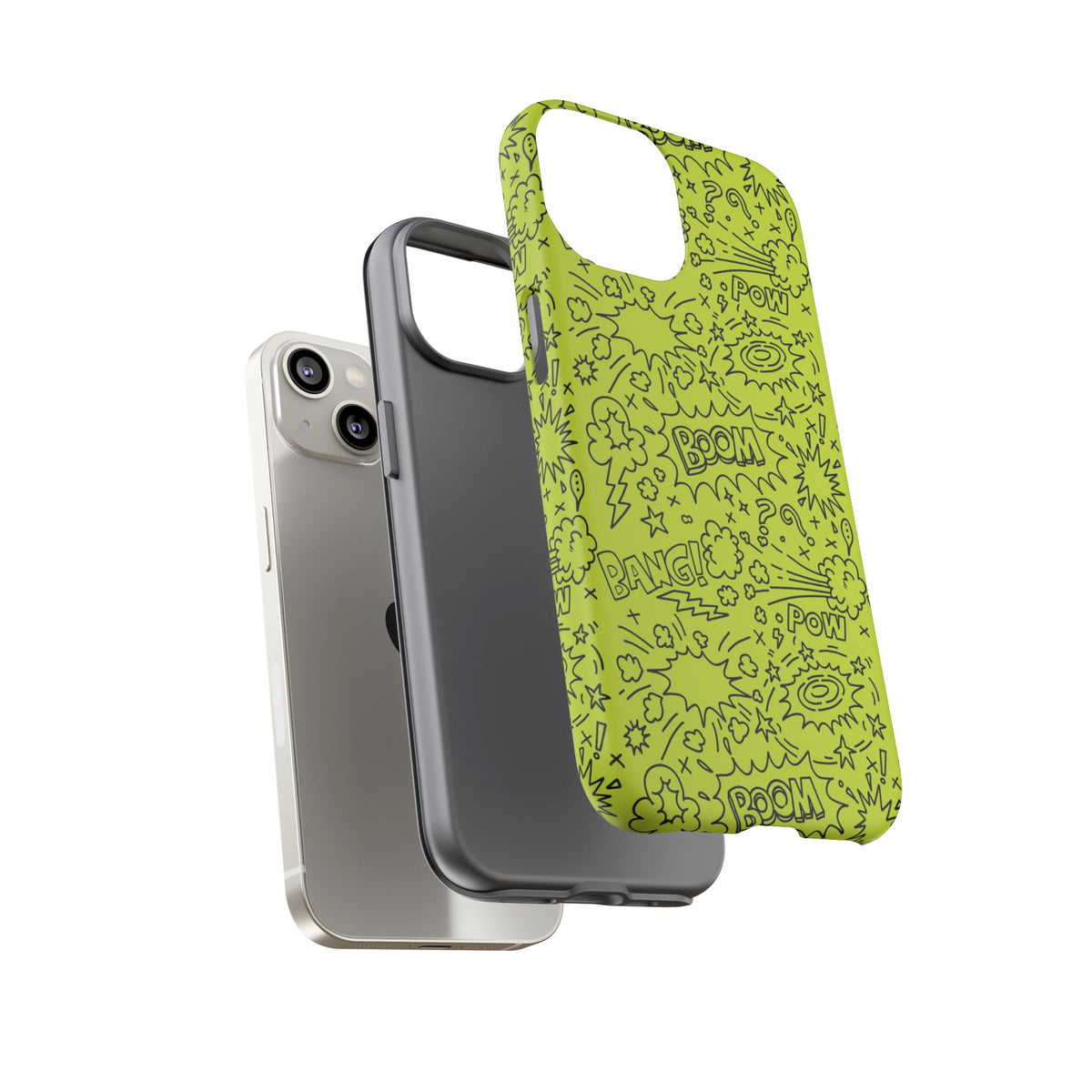 Neon Lime Wow Tough Case for iPhone, Galaxy, or Google Pixel