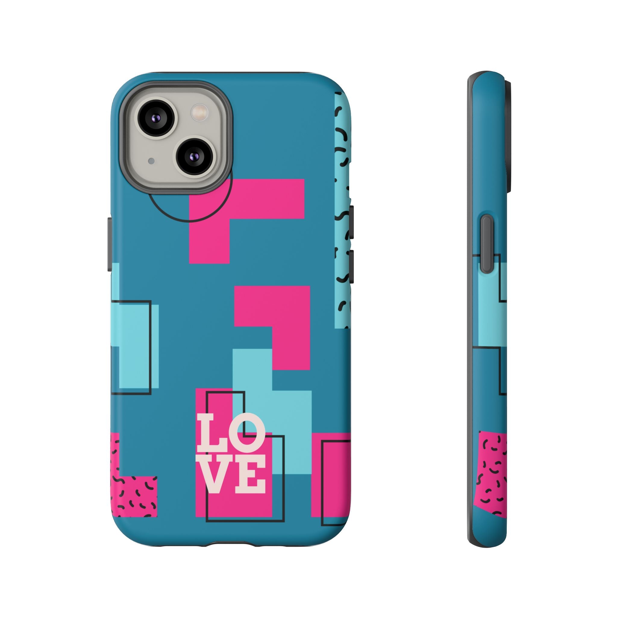 LOVE Teal Green Tough Phone Case for iPhone, Galaxy, or Google Pixel