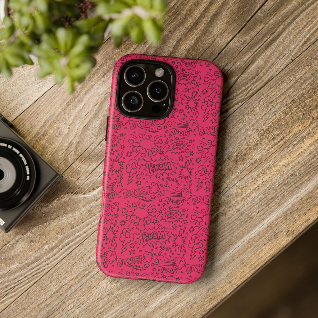 Pink Wow Tough Case for iPhone, Galaxy, or Google Pixel