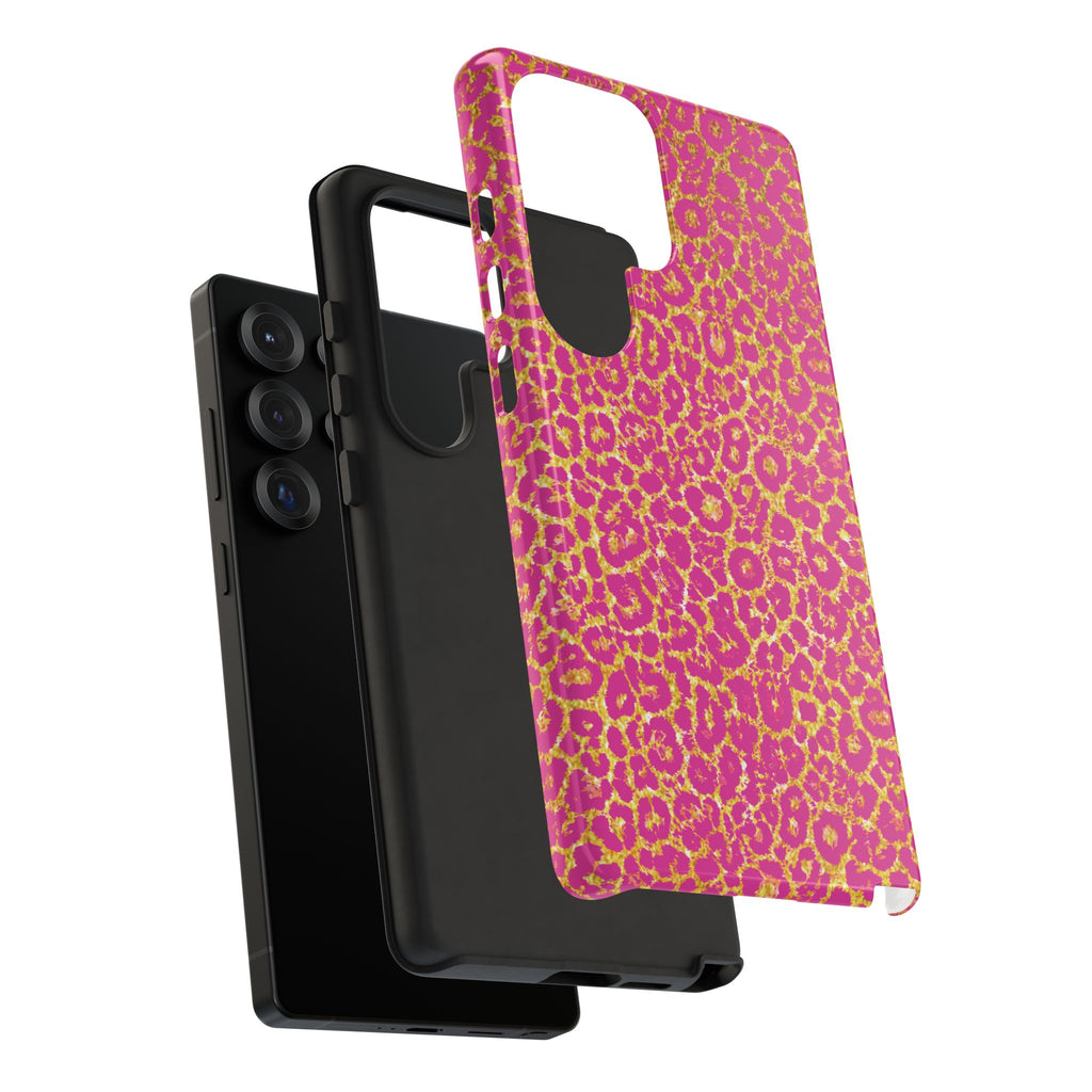 Pink Gold Leopard Tough Case for iPhone, Galaxy, or Google Pixel
