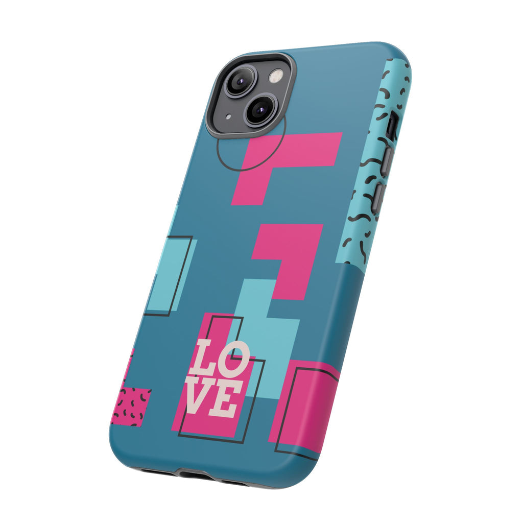 LOVE Teal Green Tough Phone Case for iPhone, Galaxy, or Google Pixel