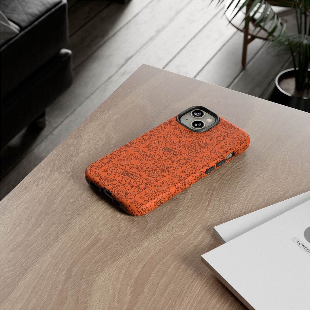 Wow Orange Tough Case for iPhone, Galaxy, or Google Pixel