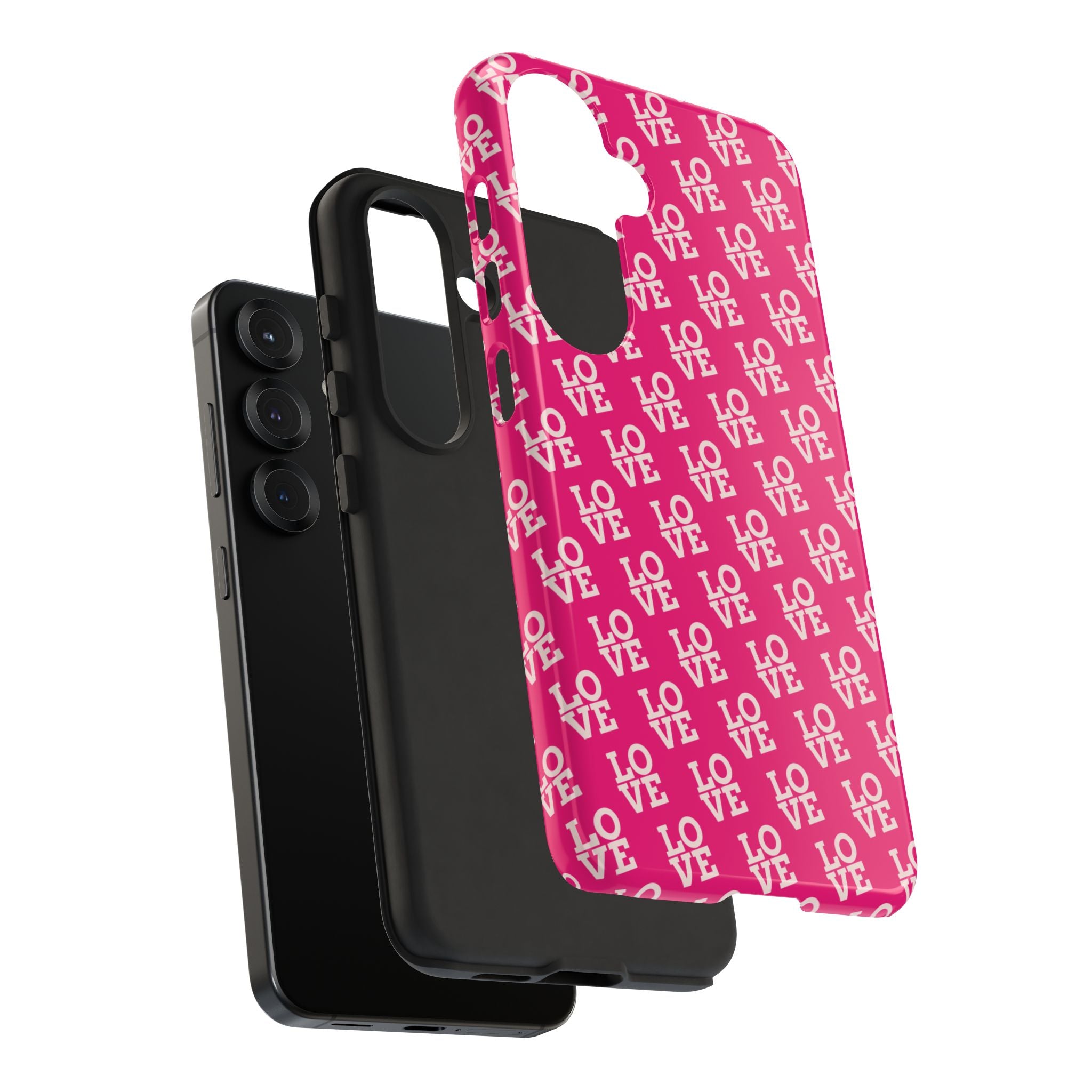 Vibrant Pink LOVE Tough Case iPhone, Galaxy, or Google Pixel