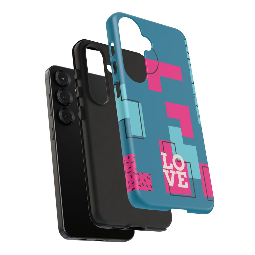 LOVE Teal Green Tough Phone Case for iPhone, Galaxy, or Google Pixel