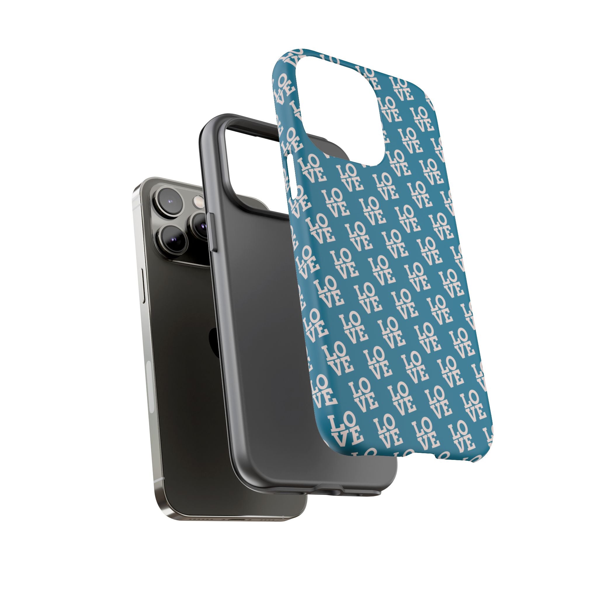 LOVE Teal Green Tough Phone Case iPhone, Galaxy, or Google Pixel