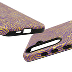 Vibrant Purple Gold Zebra Tough Phone Case iPhone, Galaxy, or Google Pixel