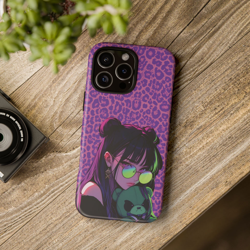 Purple Pink Leopard Kz iPhone, Galaxy and Google Tough Cases