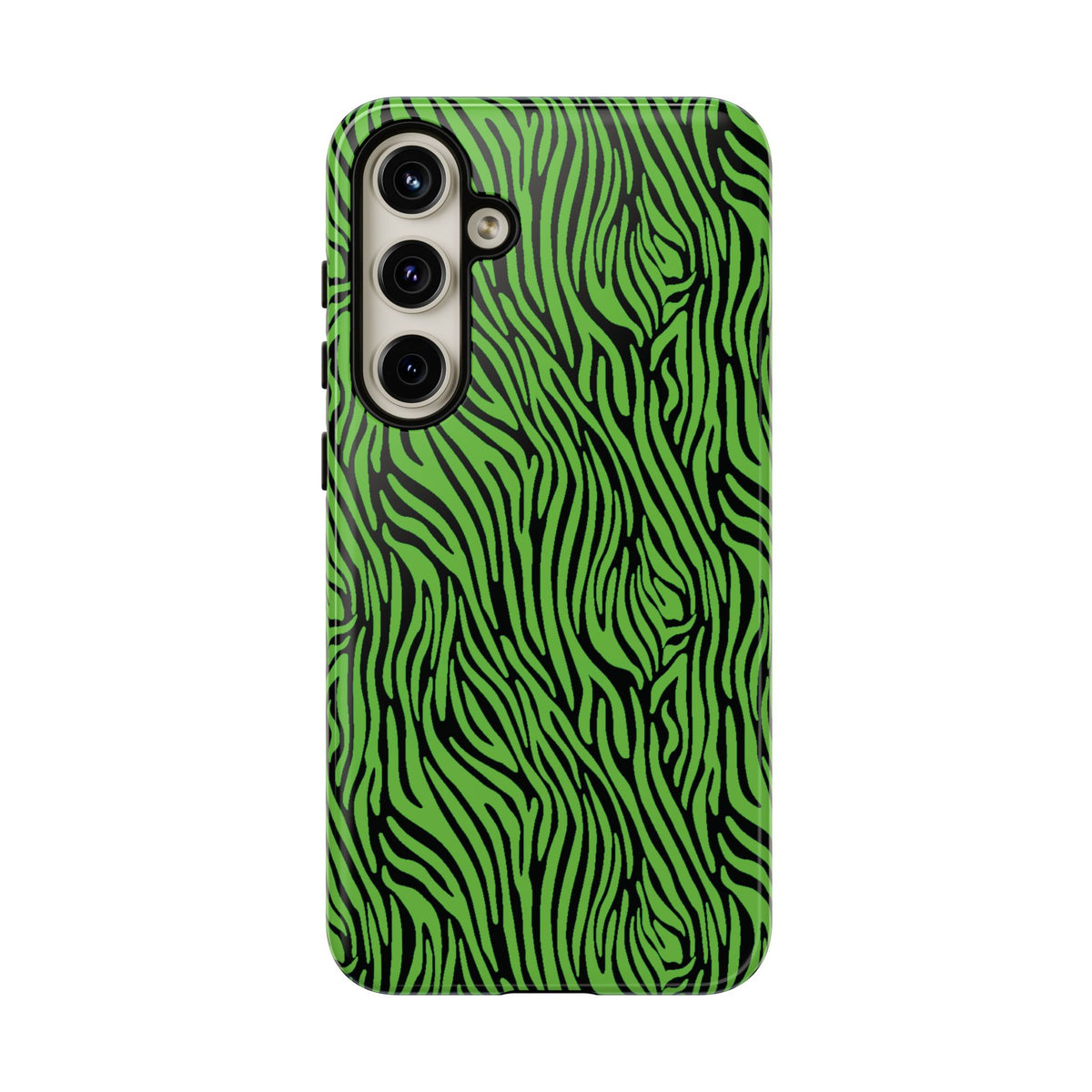 Neon Green Zebra Tough Phone Case iPhone, Galaxy, or Google Pixel