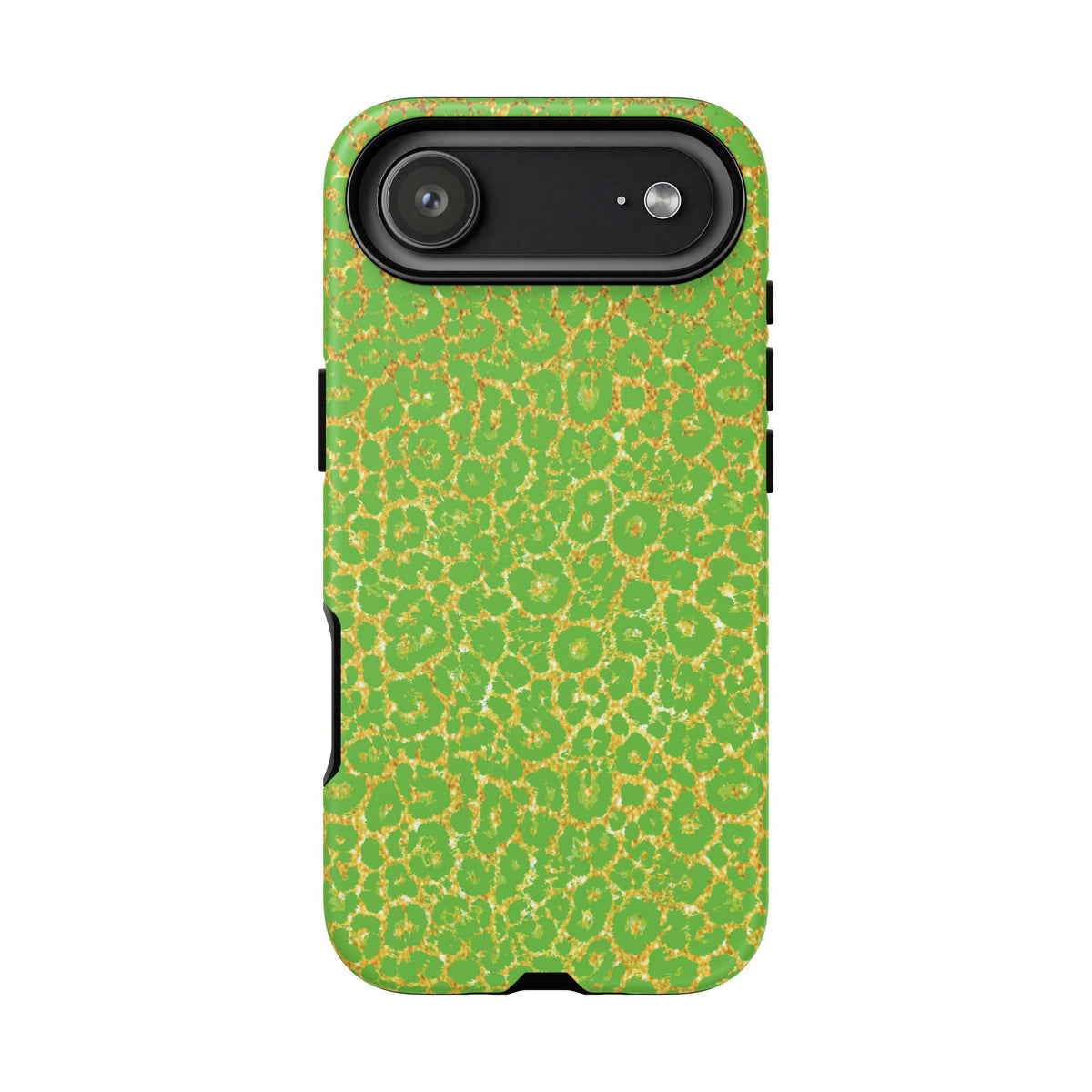 Neon Green Gold Leopard Tough Phone Case iPhone, Galaxy, or Google Pixel