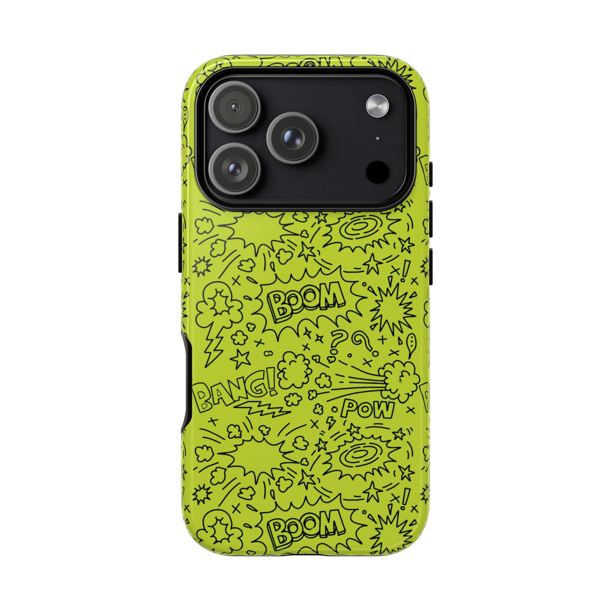 Neon Lime Wow Tough Case for iPhone, Galaxy, or Google Pixel
