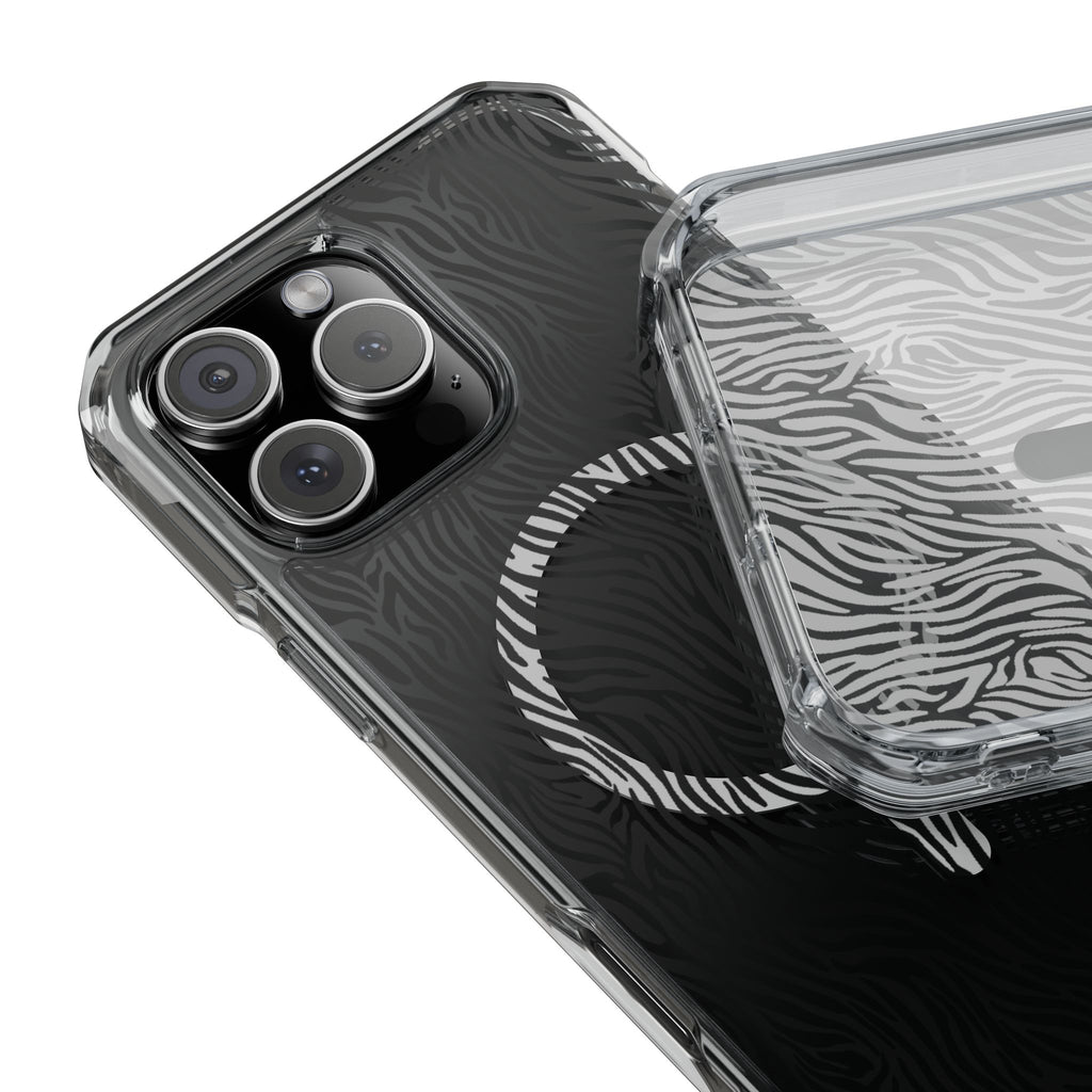 Zebra Magnetic iPhone 14, 15, 16 Series Clear Impact Cases