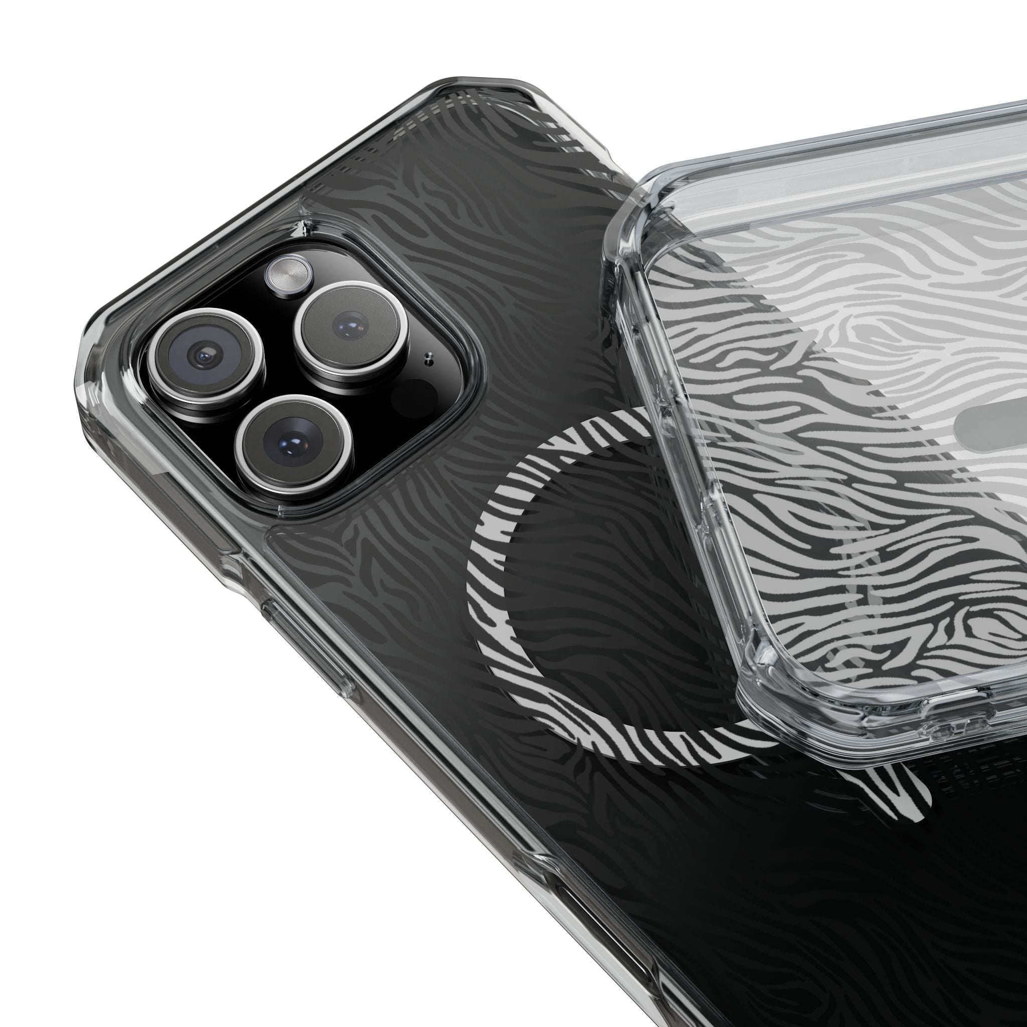 Zebra Magnetic iPhone 14, 15, 16 Series Clear Impact Cases