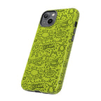 Neon Lime Wow Tough Case for iPhone, Galaxy, or Google Pixel