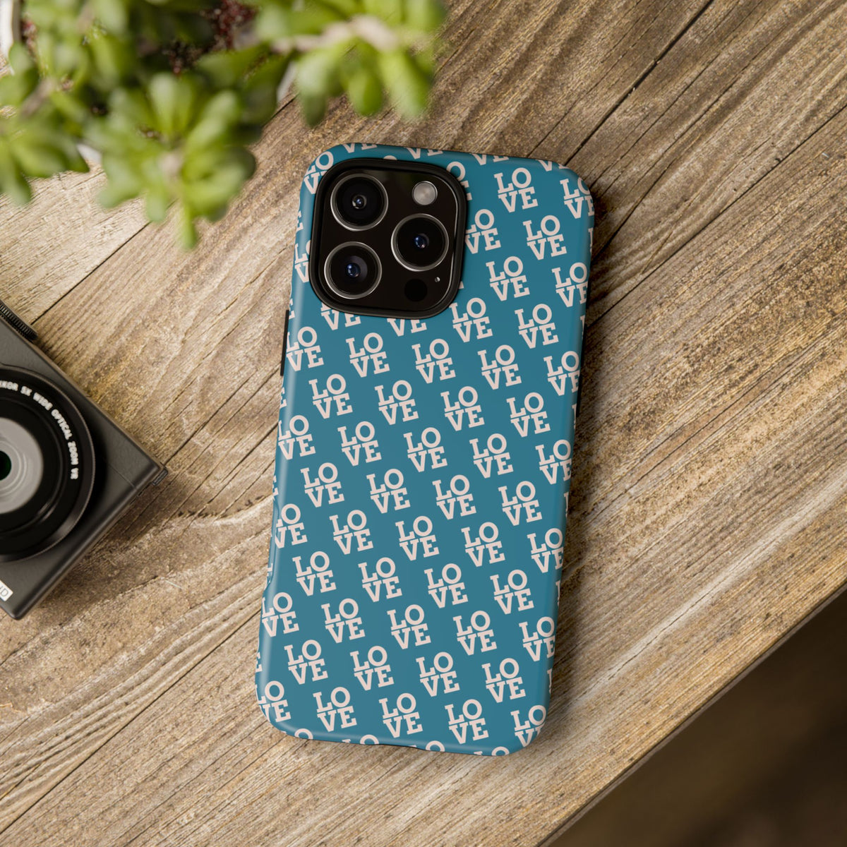 LOVE Teal Green Tough Phone Case iPhone, Galaxy, or Google Pixel