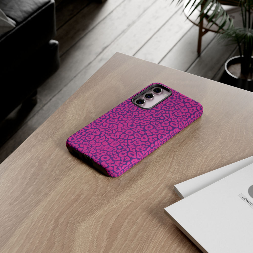 Pink Purple Leopard Tough Phone Case iPhone, Galaxy and Google Pixel