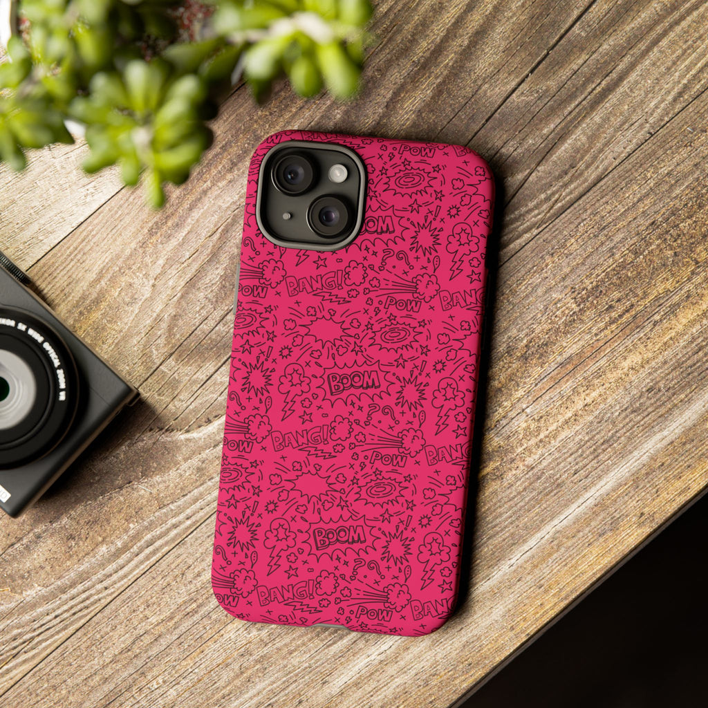 Pink Wow Tough Case for iPhone, Galaxy, or Google Pixel
