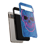 Neon Zebra Skull Tough Phone Case for iPhone, Galaxy, or Google Pixel