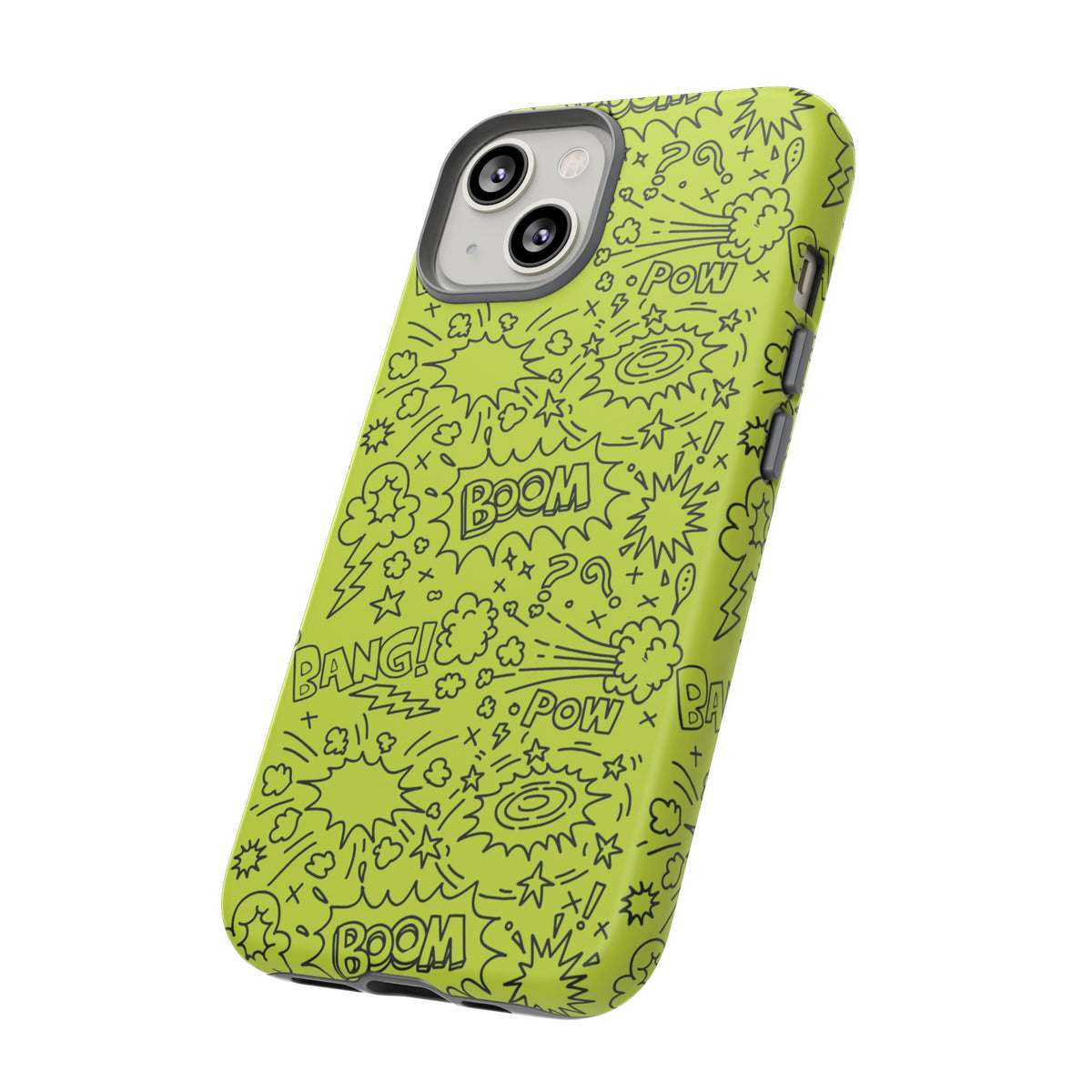 Neon Lime Wow Tough Case for iPhone, Galaxy, or Google Pixel