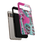 Neon Pink Skeleton Tough Phone Case for iPhone, Galaxy and Google Pixel