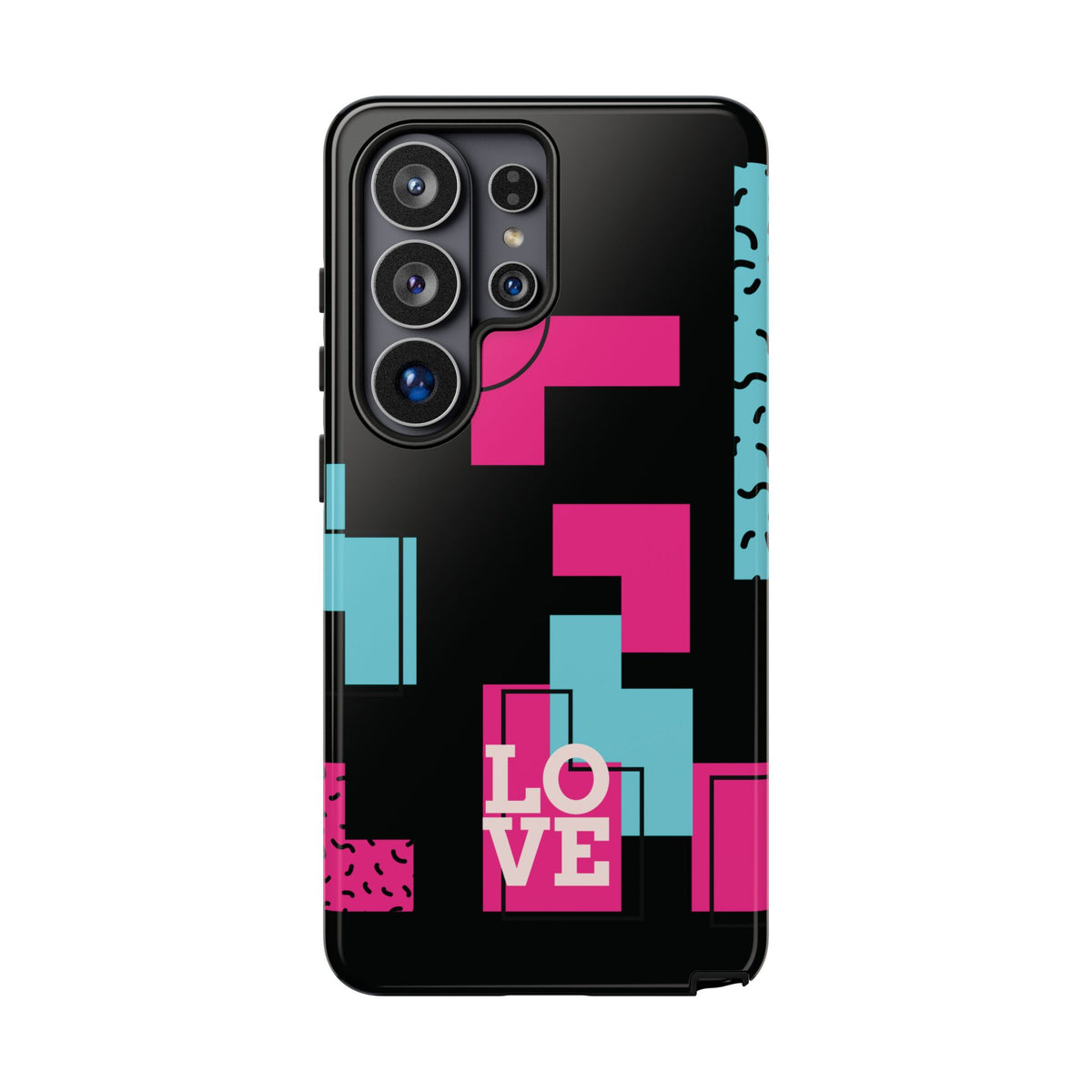 Retro Blocks LOVE Tough Case for iPhone, Galaxy or Google Pixel