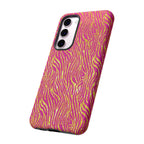 Pink Gold Zebra Print Tough Case for iPhone, Galaxy, or Google Pixel