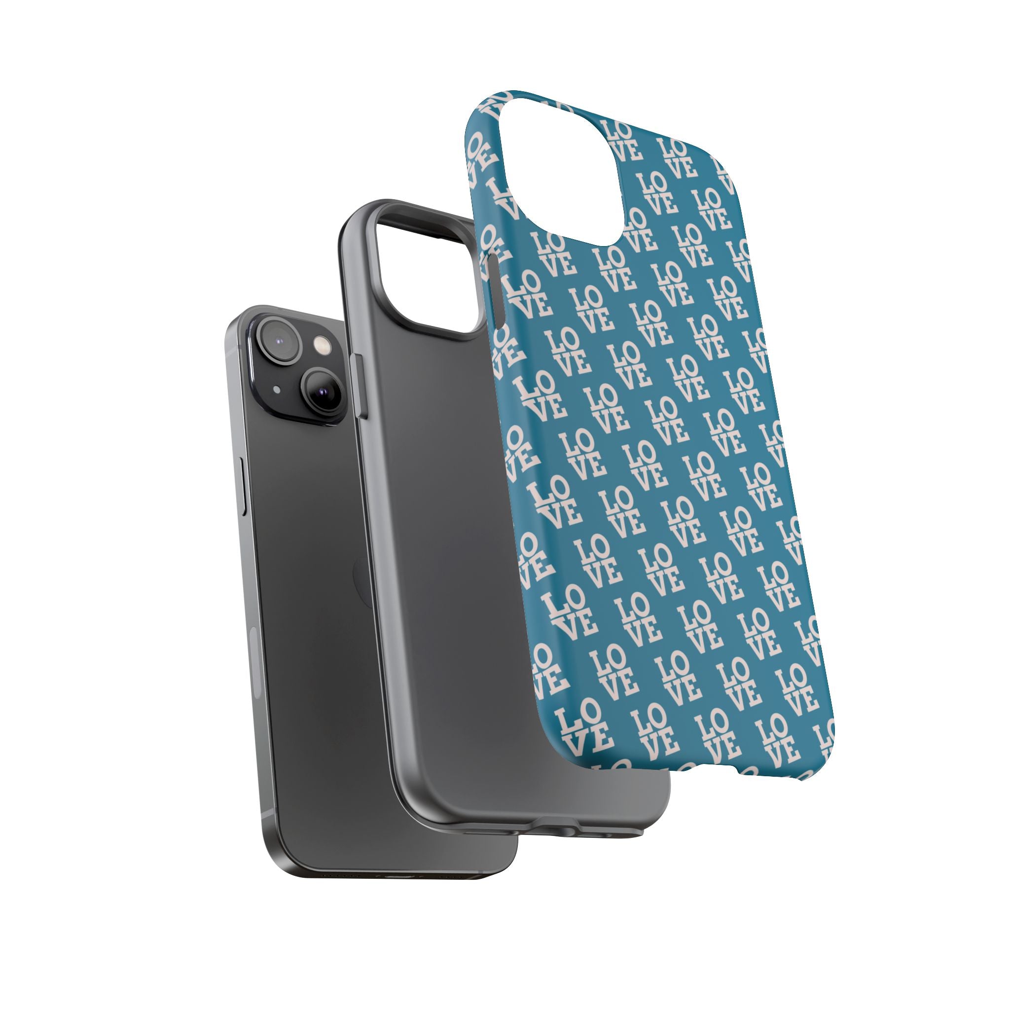 LOVE Teal Green Tough Phone Case iPhone, Galaxy, or Google Pixel