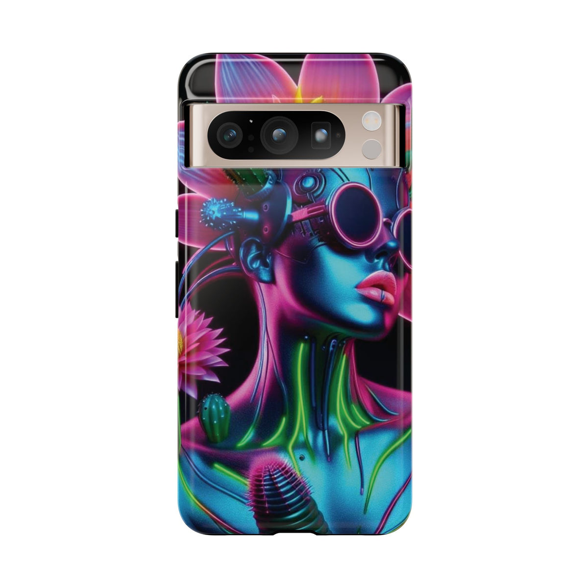 Neon Androgen Cactus Flower Tough Phone Case for iPhone, Galaxy, or Google Pixel