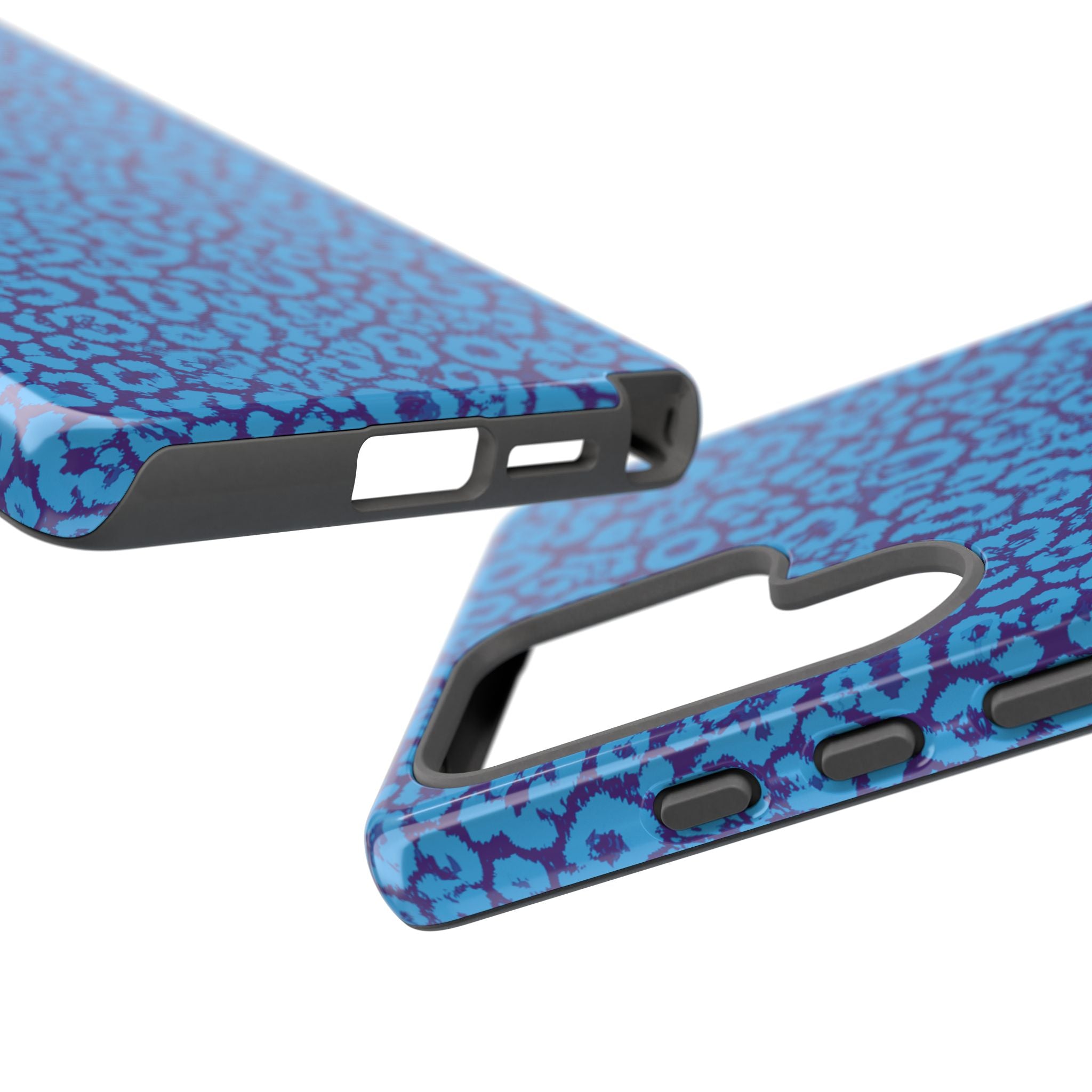Blue Purple Leopard Tough Phone Case iPhone, Galaxy, or Google Pixel