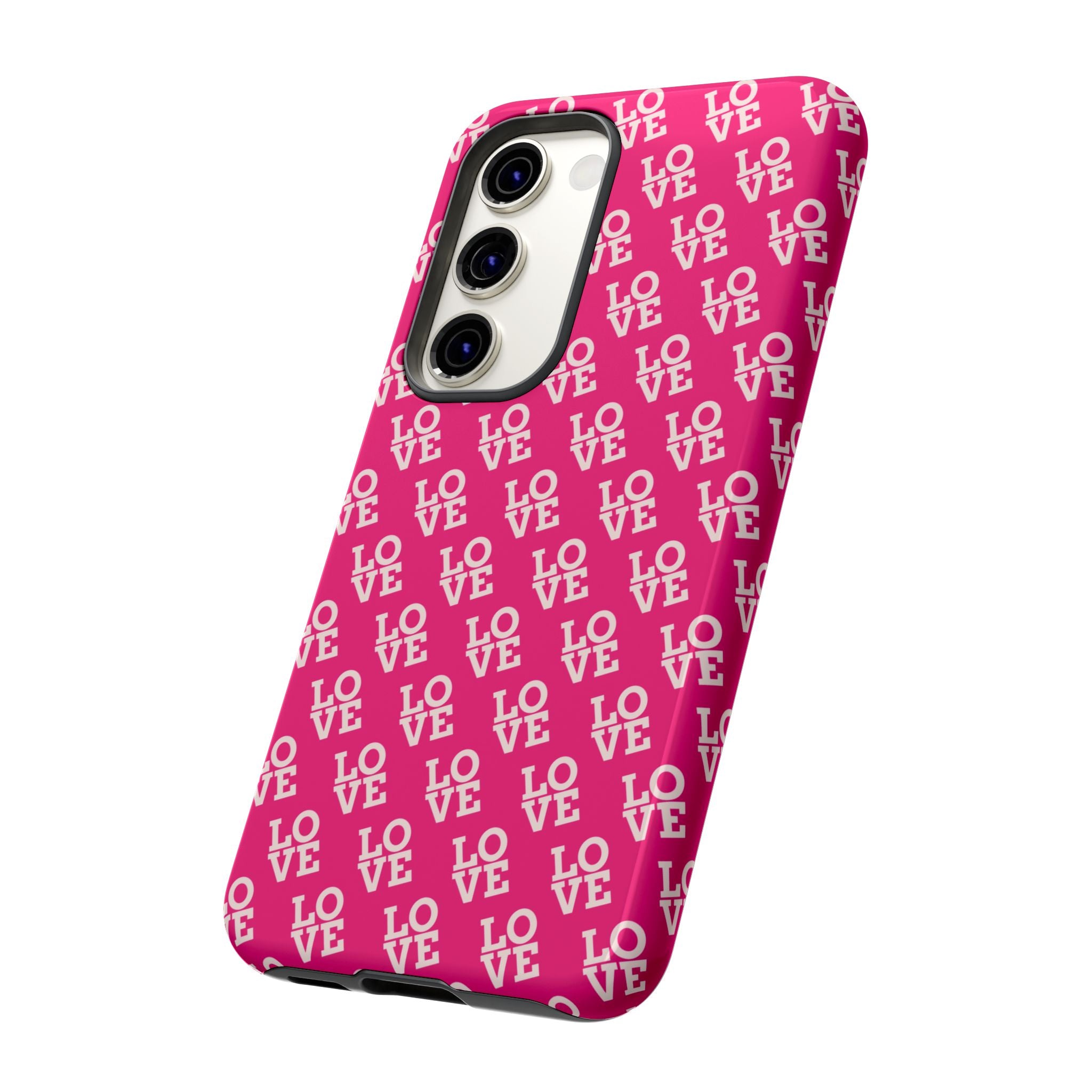 Vibrant Pink LOVE Tough Case iPhone, Galaxy, or Google Pixel