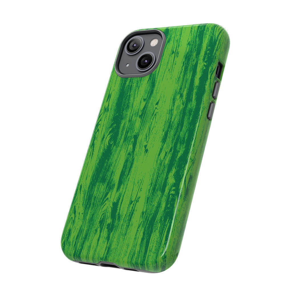 Neon Green Wood Tough Phone Case iPhone, Galaxy, or Google Pixel